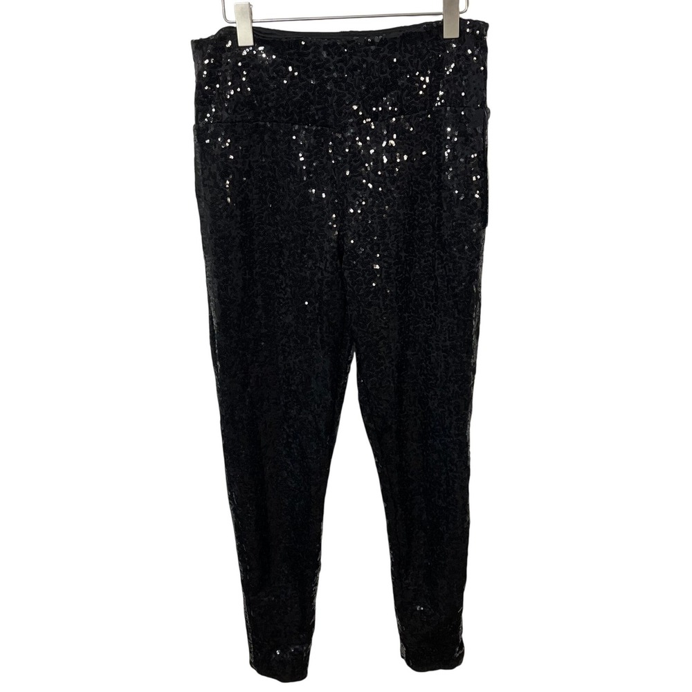 Tipsy‎ Elves High Waisted Sequined Leggings in Black Women's Size Large